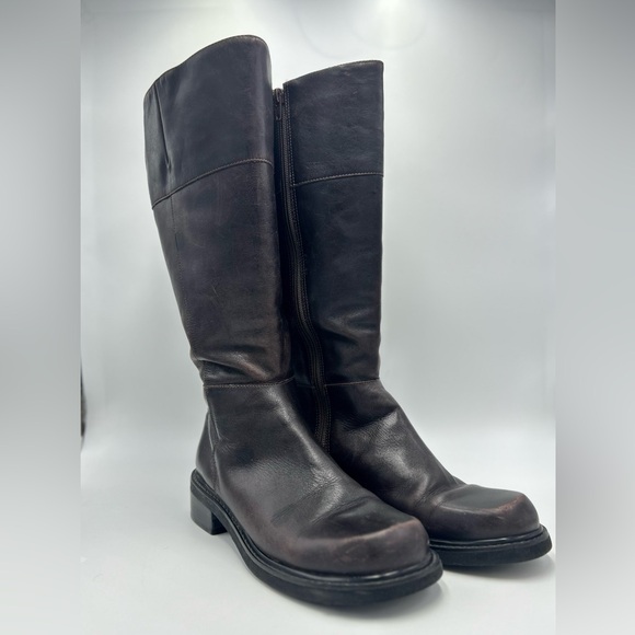 Brown Leather Knee-High Boots Wide Calf - Picture 1 of 5